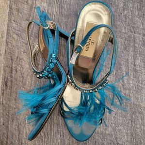 Valentino feather jewled heels